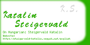 katalin steigervald business card